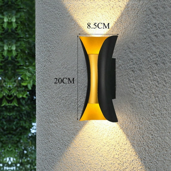 LED Double Head Outdoor Garden Wall Lights Aluminum Up Down Wall Lights IP65 Modern Black LED Wall Light Up Down Aluminum Indoor Sconce Lighting Lamp Home Outdoor Up Down Wall Light Exterior