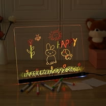 LED Drawing Board Glowing Acrylic LED Message Board with 7 Colors Lights and Stand Illuminated Drawing Pad for Kids Office Home