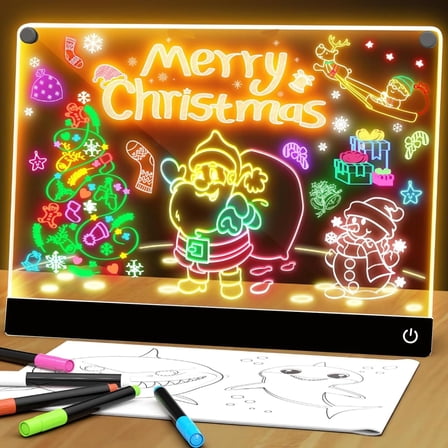 LED Drawing Board, Message Board, and Doodle Board, with 7 Markers and Adjustable Modes, Suitable for Home, School, Restaurant, and Bar
