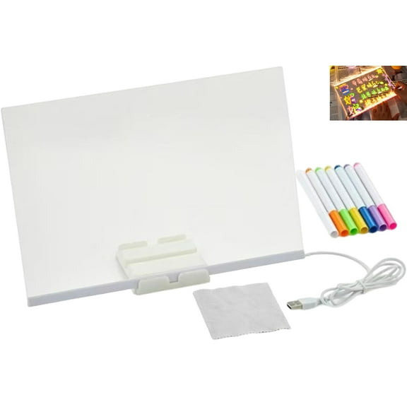 LED Drawing Board for Kids Erasable Note Portable Painting Tool Classroom Home School Kindergarten, Toddler Writing Supples