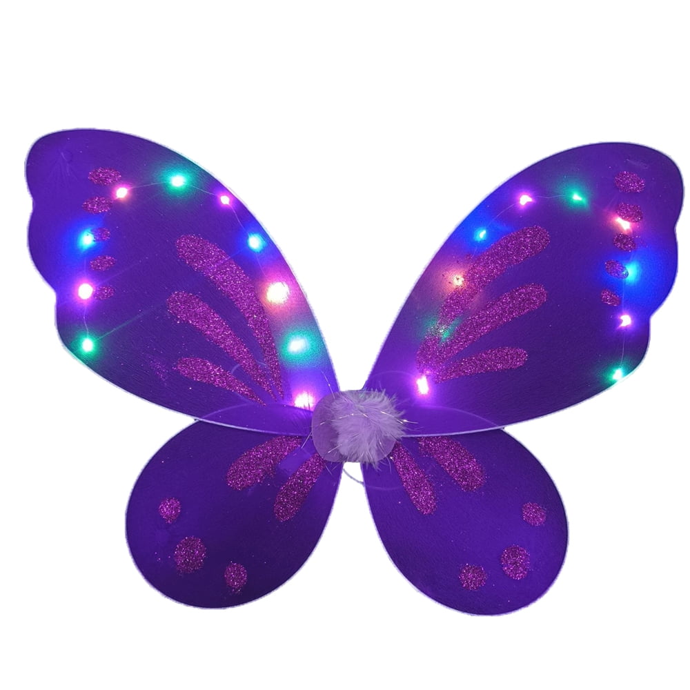 LED Dress Up Wings Flashing Angel Wings Light Up Butterfly Wings Halloween, Birthday Party Decor