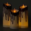 LED Drip Candle Set, 3-Piece Flameless Red Wax Effect Pillar Lights