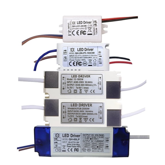LED Driver with shell 600mA 3W912W18W30W36W50W 1-2x3w 6-10x3w 10-18x3w Constant Current Lighting85-265V Transformer Power Supply ,Ease of Installation