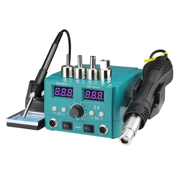LED Dual Digital Display BGA Soldering Station 700W Hot Air Gun Rework Soldering Station 2 In 1 Repair Welding Tools ,Fast Heating and Auto Hibernate