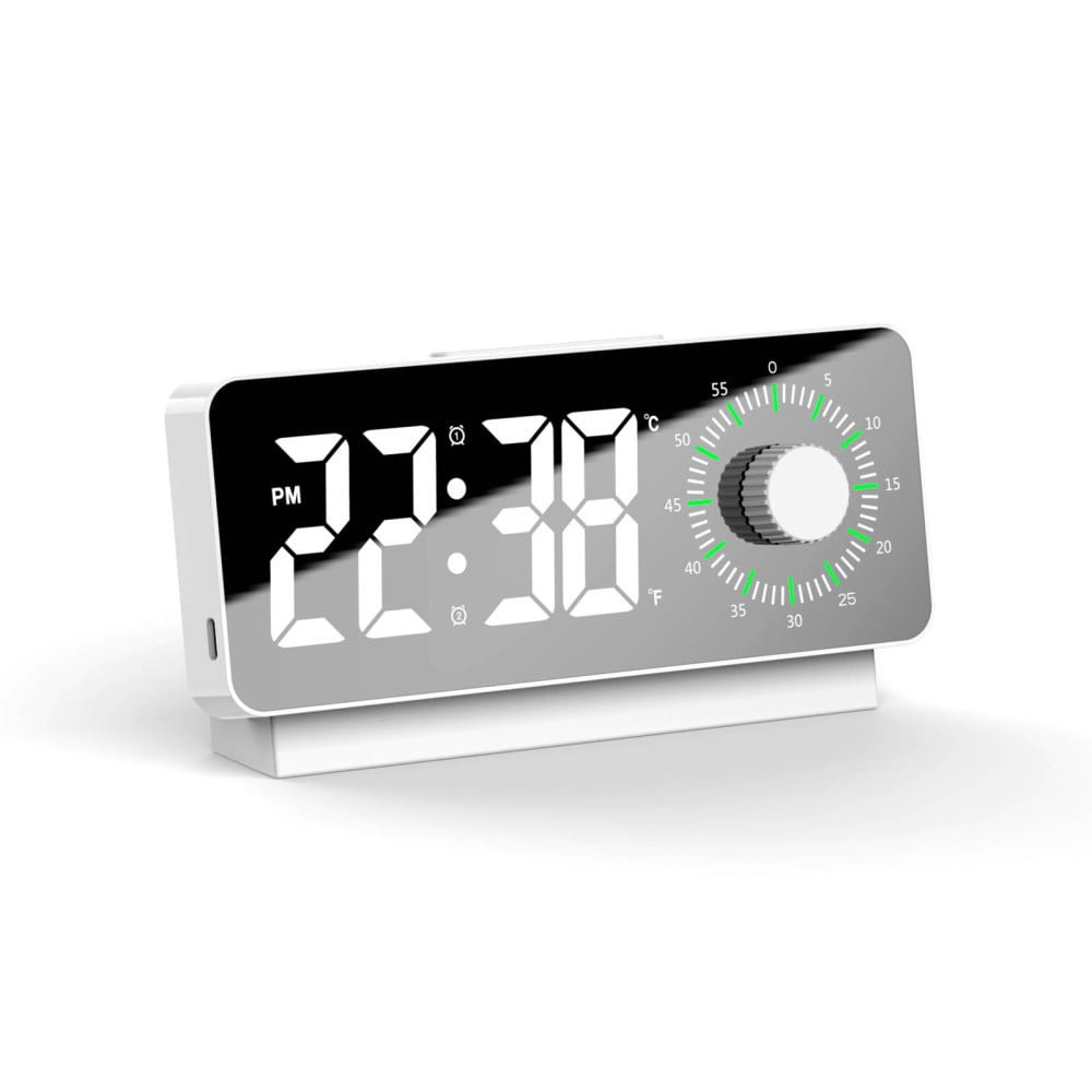 LED Dual Display Alarm Clock Temperature Detector Digital Clock for