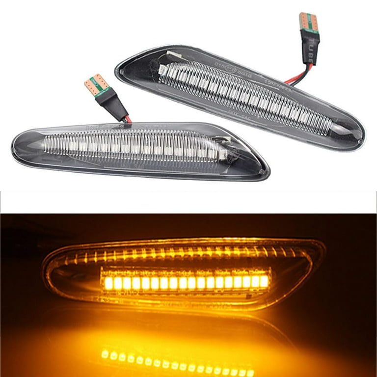 LED Dynamic Side Marker Turn Signal Light Blinker Lamp Clear Lens