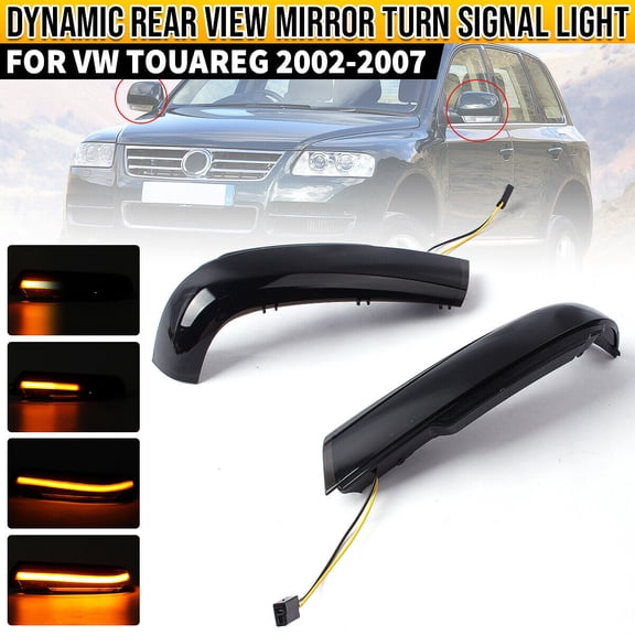 LED Dynamic Side Mirror Turn Signal Indicator Light Lamp For VW Touareg 7L 2PCS