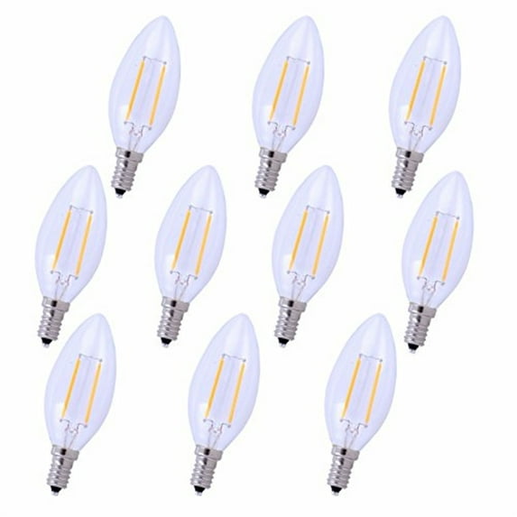 Elitco Lighting Kerz 3.64" 2.5W 3000K B10 Clear Glass LED Light Bulb (Set of 10)