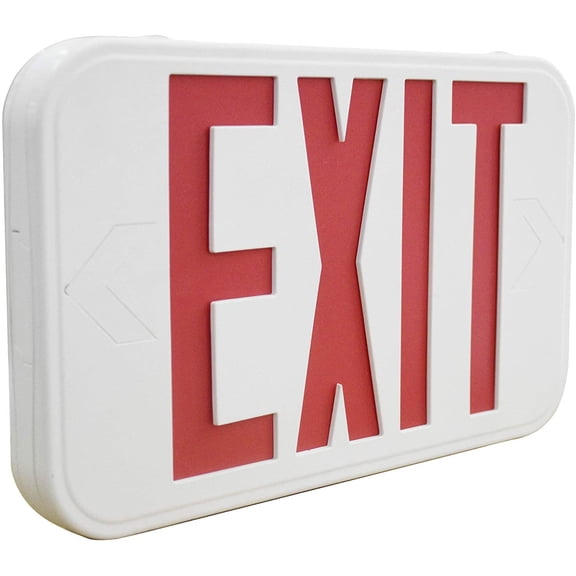 LED EXIT Sign, Emergency Exit Light with Back Up Batteries, Double Face - US Standard Red Letter Exit Lighting, UL 924 and CEC Qualified, 120-277 Voltage, 1-Pack