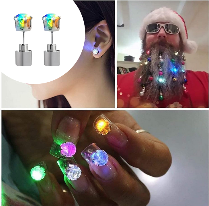 Led Ear Rings LED Earrings, Shiny Glowing LED Lighting Up Stylish Earring Studs Crown ...