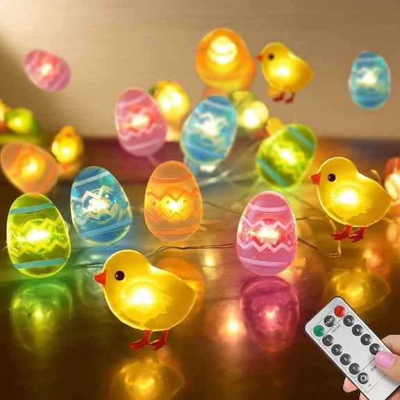 LED Egg Easter Lights, Battery Operated String Lights for Garland Spring Wreath, Mini Lighted Eggs for Home Classroom Party Mantle Decor