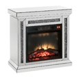 thumbnail image 1 of LED Electric Fireplace with Faux Diamond Inlays Silver - Saltoro Sherpi, 1 of 5