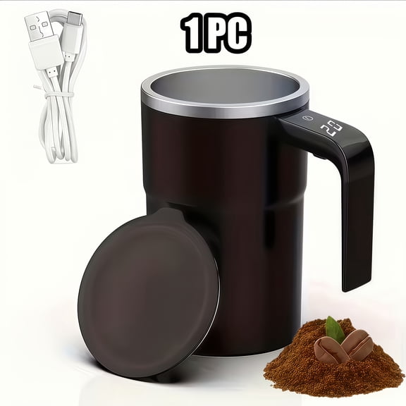 LED Electric Smart Water Cup, USB Rechargeable Large Capacity Portable Electric Coffee Mug, Travel Cup, Suitable for Mixing Milk, Chocolate, And Mocha Coffee, Ideal for Home And Office Use