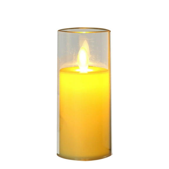 LED Electronic Candle, Acrylic Glass Cup, Flickering Flameless Decorative Candle Lights for Christmas Birthday Wedding Ambience, Shatterproof Wear-Resistant Material, Safe and Easy to Use