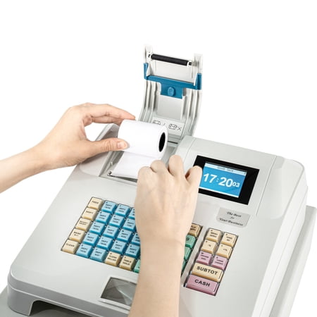 LED Electronic Cash Register 48 Keys POS System w/Drawer Fits Supermarket Retail