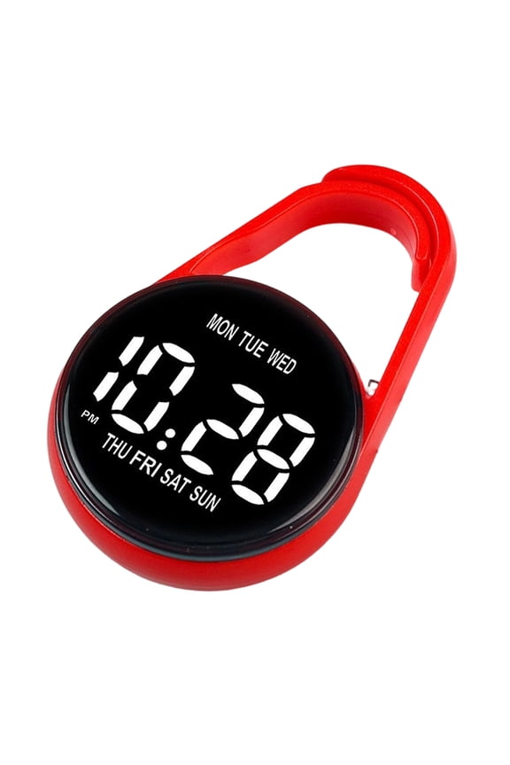 LED Electronic Clock LED Display Touch Control Pocket Watch with Clip Operated for Backpacks and Belts