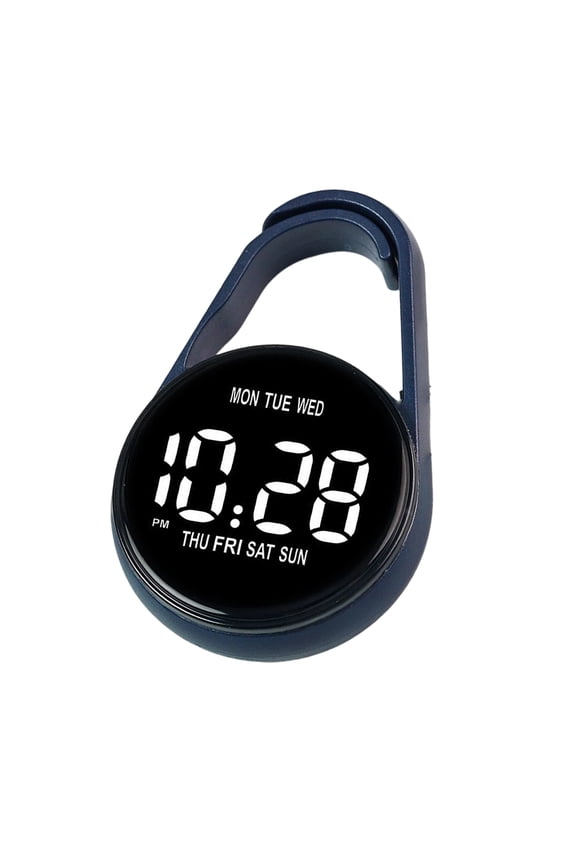 LED Electronic Clock LED Display Touch Control Pocket Watch with Clip Operated for Backpacks and Belts