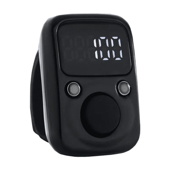LED Electronic Counter Rechargeable with Time Counter Convenient 5-Digit Adjustable Finger Ring Counter Black,1 * Finger ring counter 1 * USB charging cable,Black