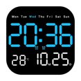 thumbnail image 1 of LED Electronic Wall Clock Multifunctional Digital Living Room Silent Alarm Temperature Humidity Display Modern Home Decor Battery Powered, 1 of 1