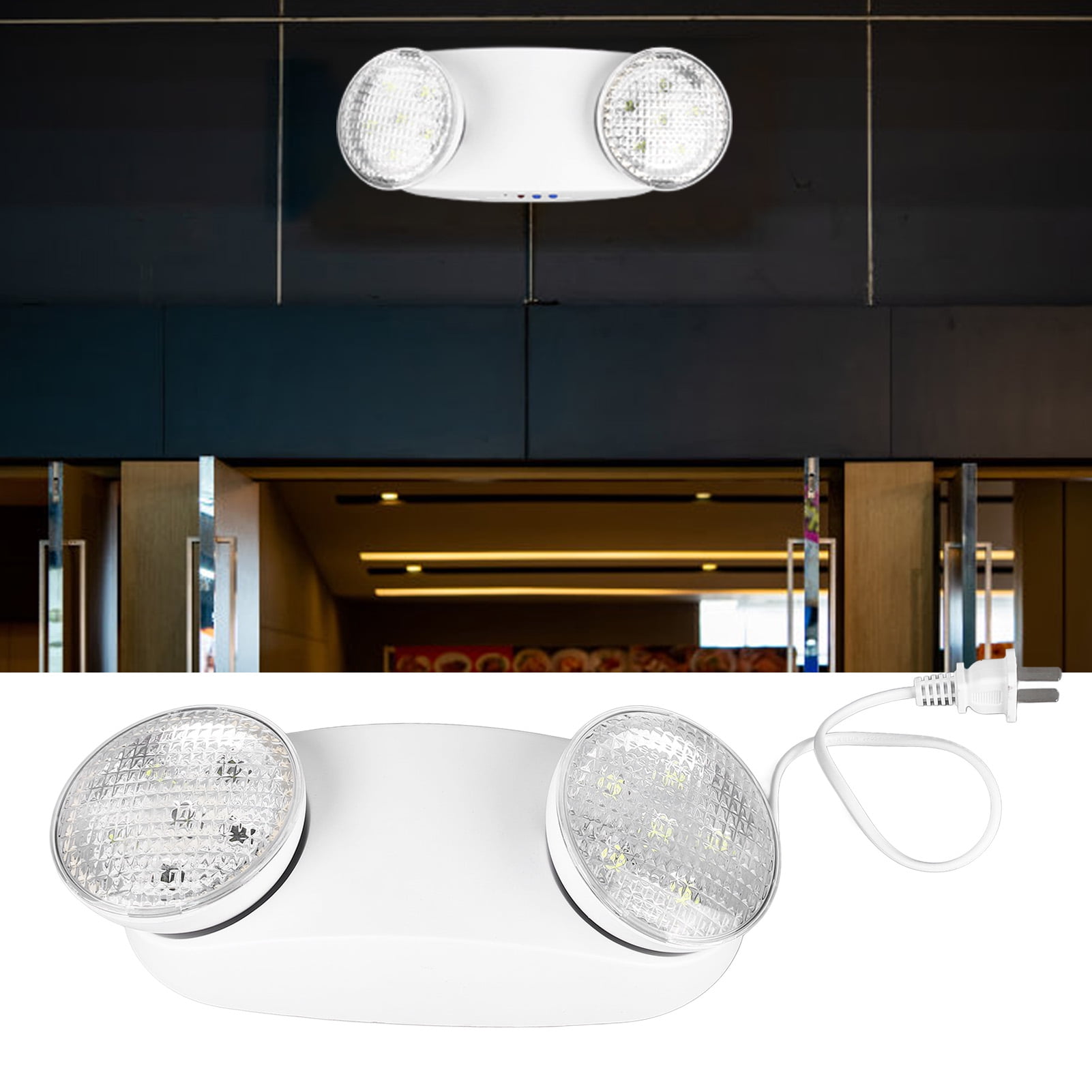 LED Emergency Light, Two Head Head Emergency Lighting Fixtures For Home