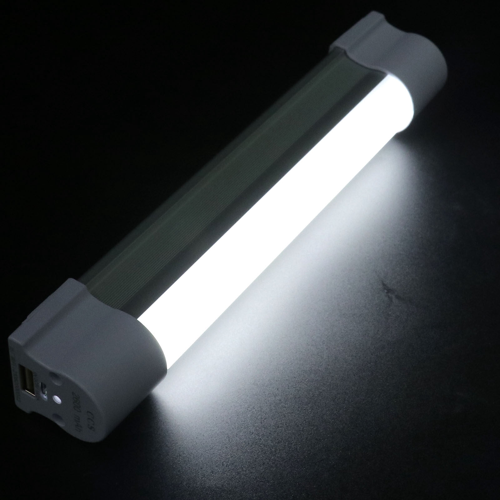 LED Emergency Night Light Portable Rechargeable LED Strip Tube Light Bar Daylight Lamp Batten Light (White 2.5w 2600mAh)