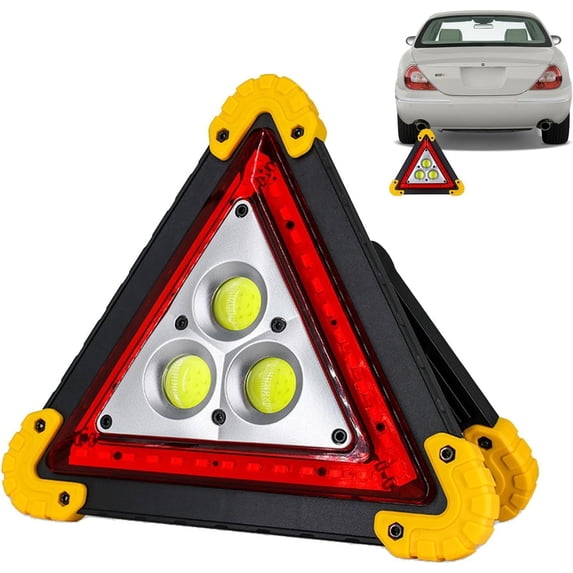 LED Emergency Triangle, Rechargeable Flashing Warning Light ...