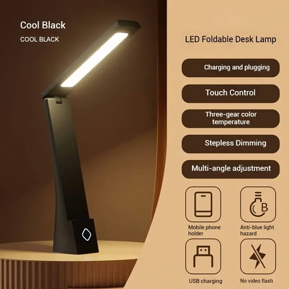 LED Eye Protection Desk Lamp, Plug-in And Plug-in, Full Spectrum Eye Protection Desk Lamp, Multi-angle Adjustment, Three-level Color Temperature, No Video Flicker, Suitable for Desks, Bedside, Office