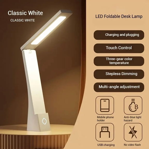 LED Eye Protection Desk Lamp, Plug-in And Plug-in, Full Spectrum Eye Protection Desk Lamp, Multi-angle Adjustment, Three-level Color Temperature, No Video Flicker, Suitable for Desks, Bedside, Office