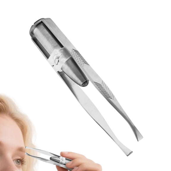 LED Eyebrow Clip With Luminous Eyebrow Stainless Steel Eyebrow Repair Tool Clip For Eyebrow Beauty With Light Eyebrow Clip