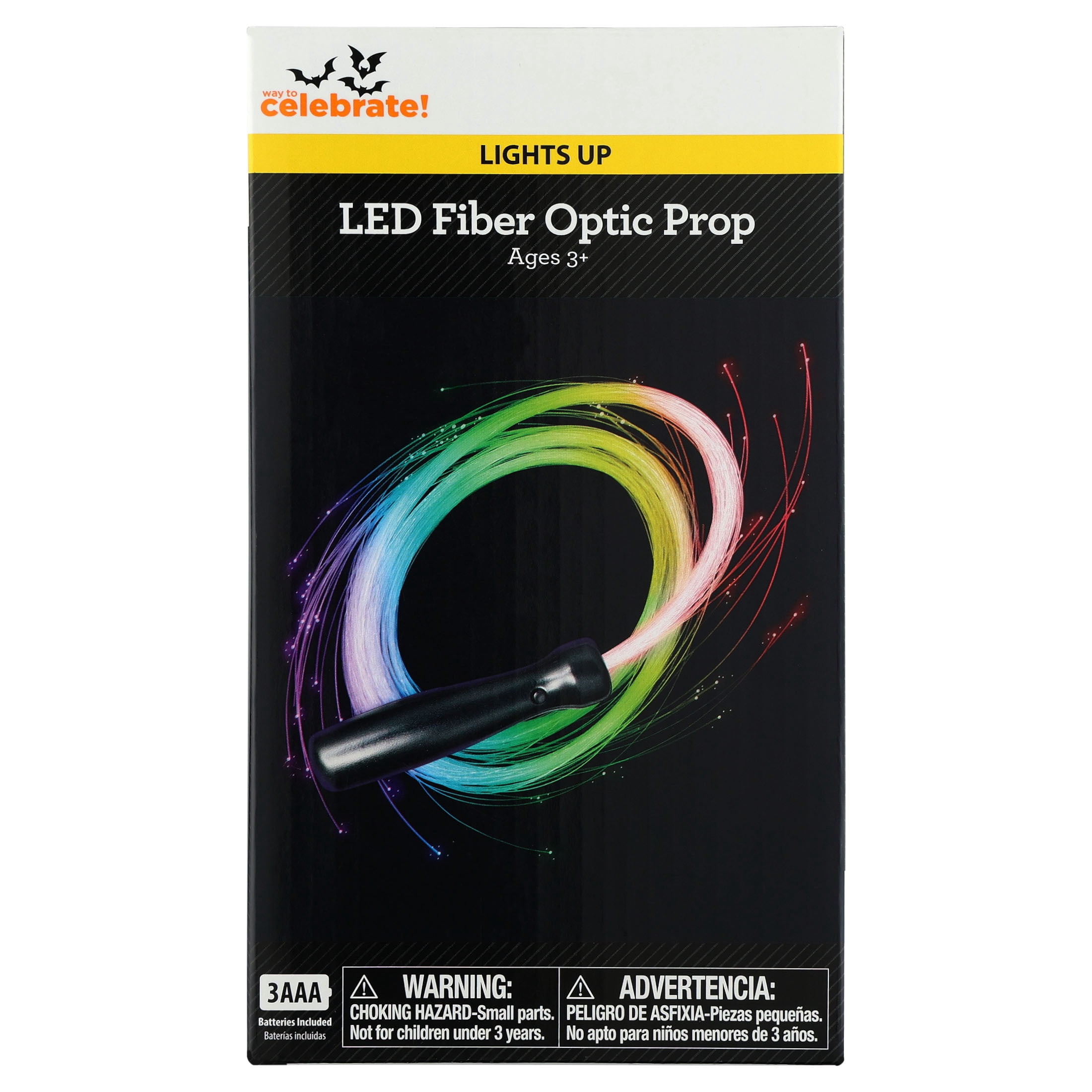 Light-Up LED Fiber Optic Prop Whip Party Favor, Multicolor, Halloween by Way To Celebrate