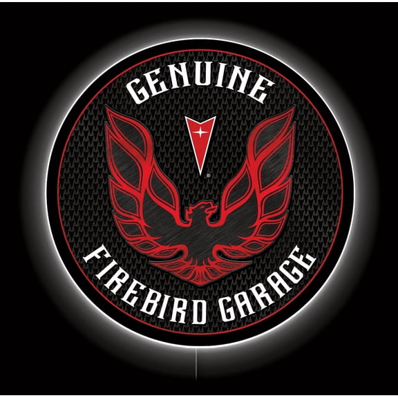 Desperate Enterprises LED Pontiac Firebird Red Neon Sign 23 Inch Round Backlit Acrylic Wall Decor Multicolor Indoor Corded Electric LED Wall Sign