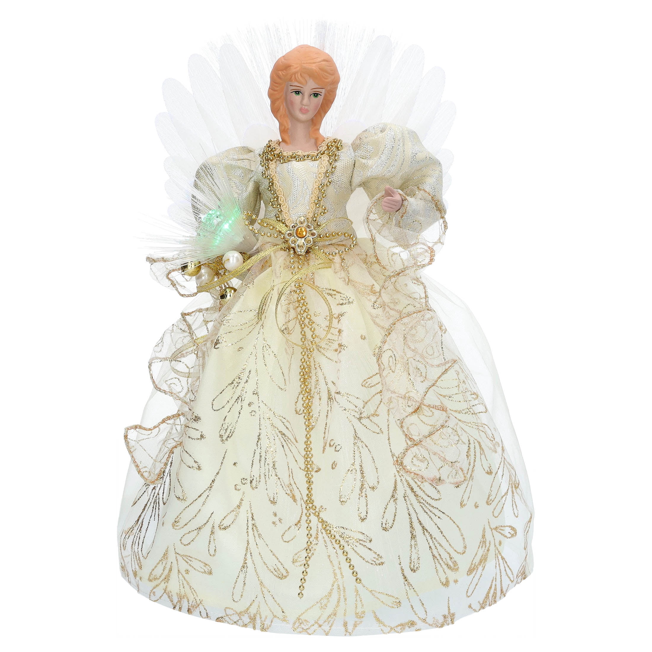 LED Fiber Optic Angel Christmas Tree Topper, Gold, 12", by Holiday Time