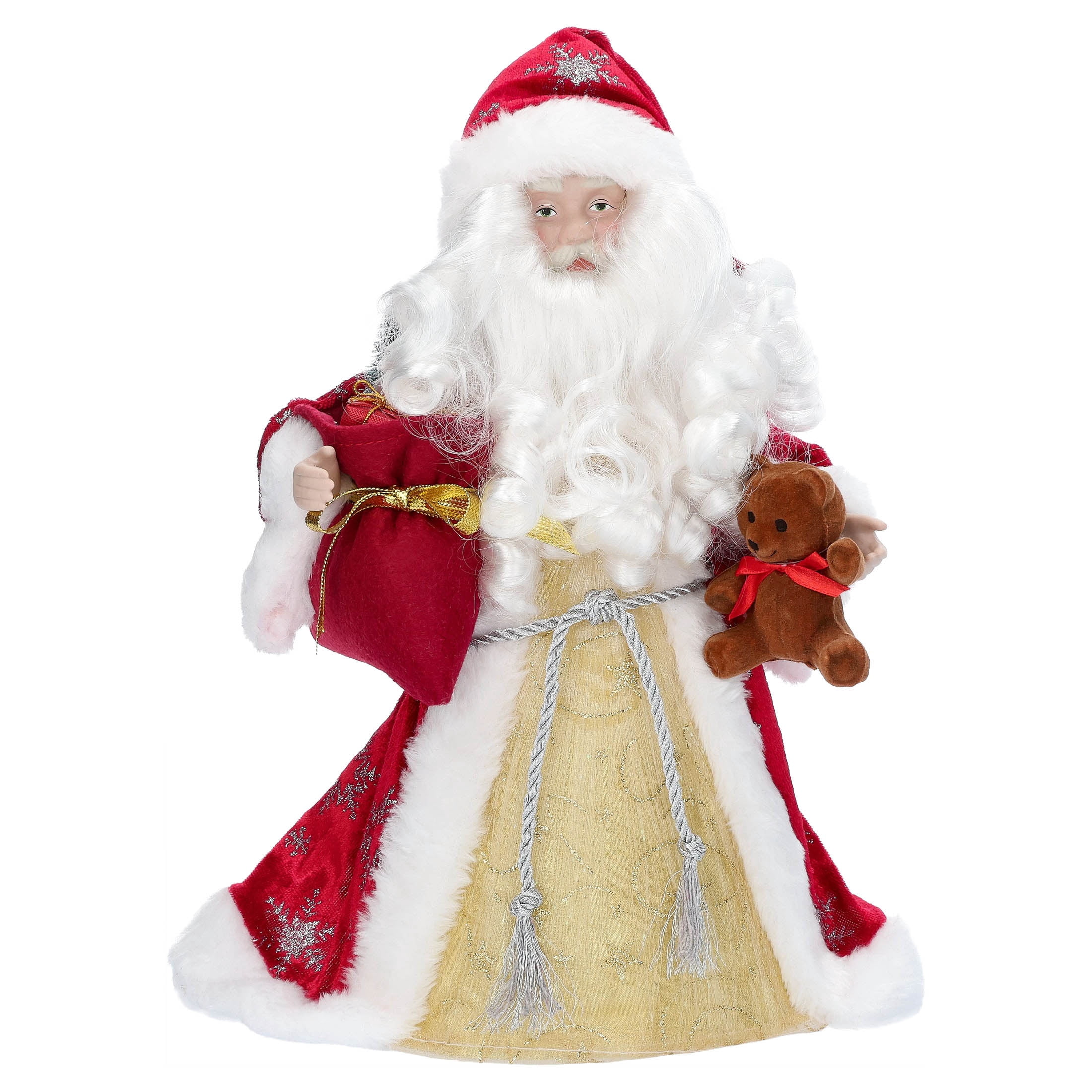 LED Fiber Optic Santa Christmas Tree Topper, Multicolor, 12", by Holiday Time