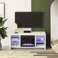 thumbnail image 1 of Ameriwood Home LED Fireplace 55" TV Stand with Crystal Insert, High Gloss White, 1 of 14