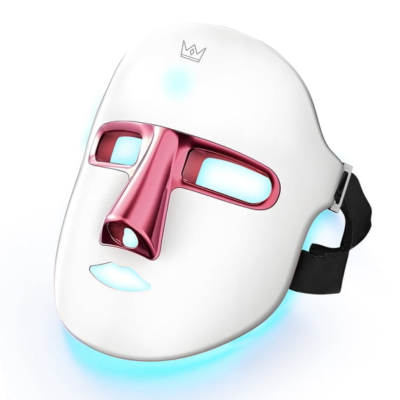 Rirool LED Face Mask - 7 Color Light Therapy for Wrinkles & Acne, Wireless Photon Mask with Red/Blue/Green/Purple Lights, Rechargeable Anti-Aging Facial Device for Glowing Skin