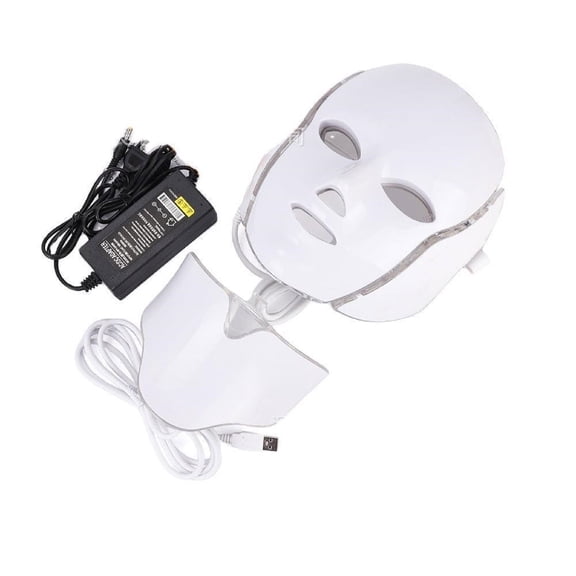 LED Face Mask Light Therapy Seven Color Red Light Therapy for Face with Neck, Home Infrared Light Therapy Beauty Device