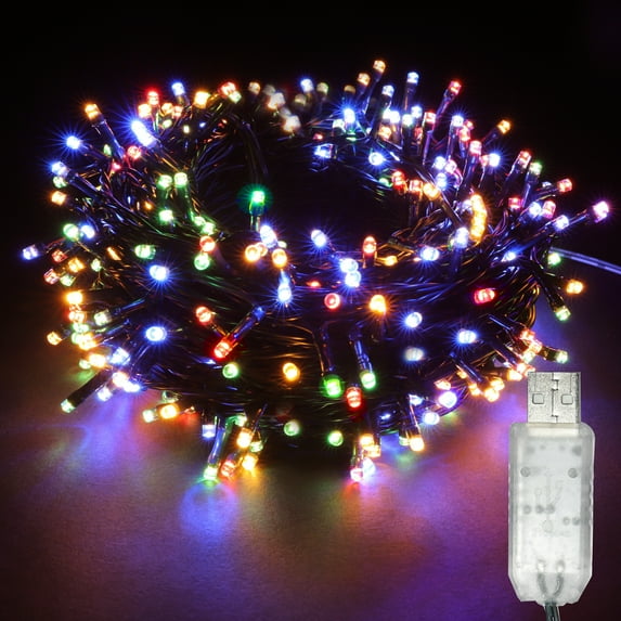 LED Fairy Christmas String Lights 100 LED 33ft by USB Powered Timer Function for Indoor Outdoor Tree Wedding Home Decoration