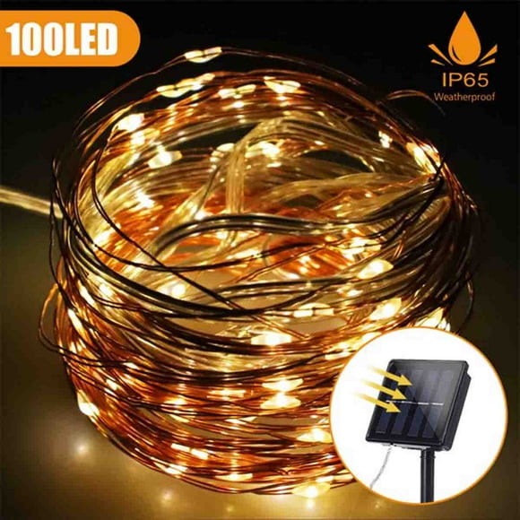 Outdoor Solar Fairy String Lights Copper Wire Waterproof Garden Decor 100 LED