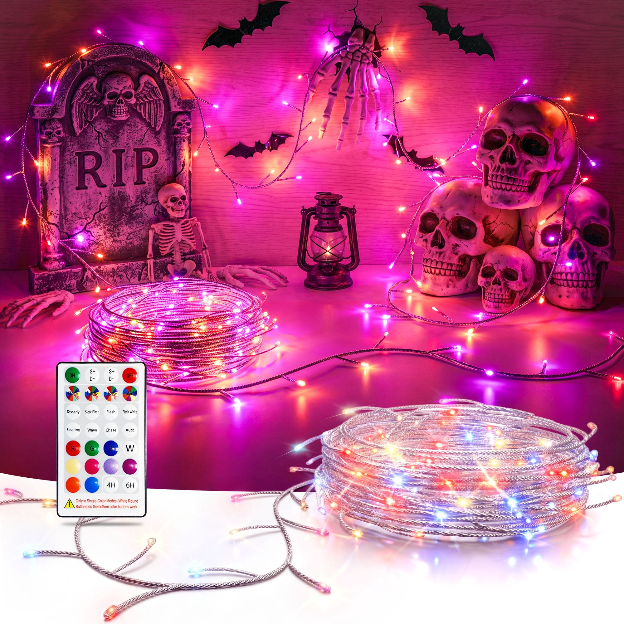 SUNLINKCO LED Fairy Lights, 16Ft 200 Multicolor Firecracker w/ Remote ...