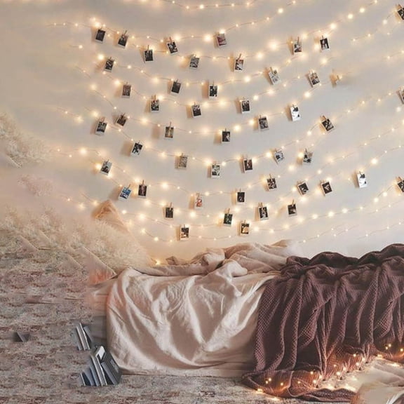 LED Fairy String Lights with Clear Clips for Dorm, Bedroom, Wedding Decor