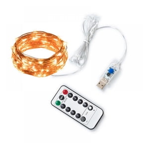 LED Fairy String Lights with Remote Control - Micro Silver Wire Indoor Battery Operated, for Garden Home Party Wedding Festival Decorations
