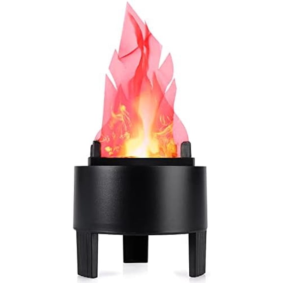 LED Fake Fire Flame Light 3D Flickering Fire Flame Electronic Flame Night Light Prop Simulated Flame Lamp Prop for Halloween Christmas Indoor Party Decoration, US Plug (Standard Flame)