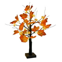 LED Fall Tree Lighted Maple Tree,Thanksgiving Decoration Maple Leaf Table Tree,Fall Maple Tree Light,Artificial Pumpkins Maple Acorn Tree for Fall Thanksgiving Table Harvest Home Indoor Decoration