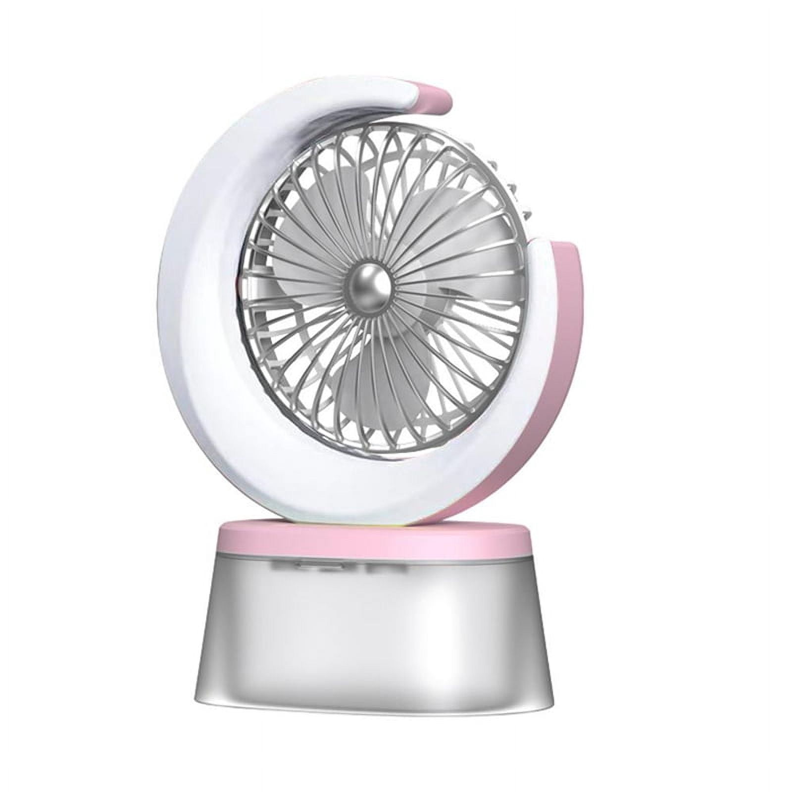 LED Fan Battery Powered Quiet Fan Portable Humidifying Fan with 600ml Tank 3 Speeds Adjustable USB Rechar