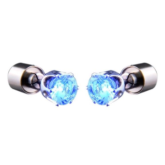 LED Faux Diamond Pierced Earrings, Blue