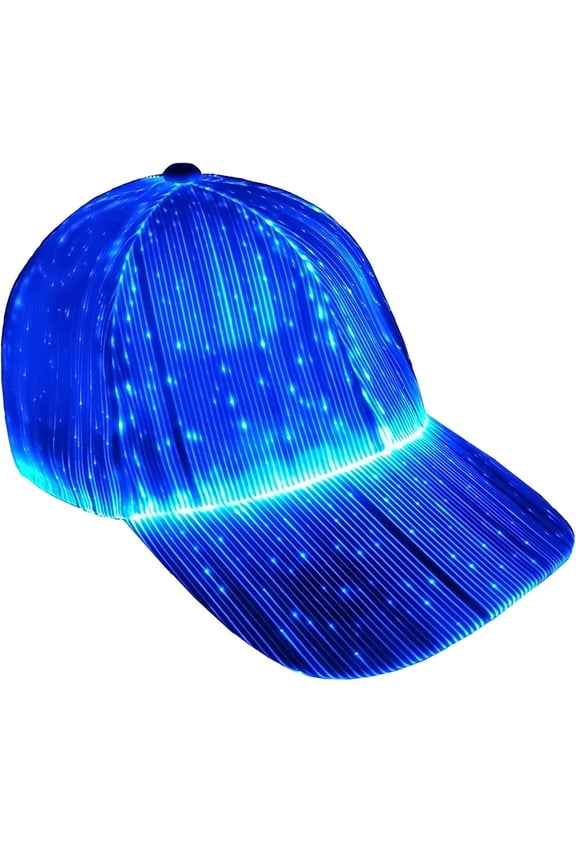 LED Fiber Optic Cap Hat with 7 Colors Luminous, USB Charging Light up Caps,for Hip Hop Couple Flashing Baseball Hats