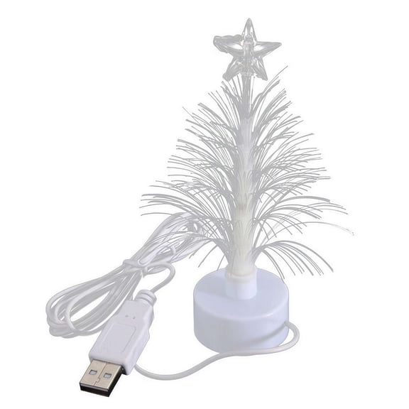 LED Fiber Optic Christmas Tree,Mini Fiber LED Christmas Tree,Colors Changing Fiber Optic Xmas Tree,Lighted Up Christmas Tree with Star Toppers,USB Desktop XmasTree Ornament for Home Holiday Decor