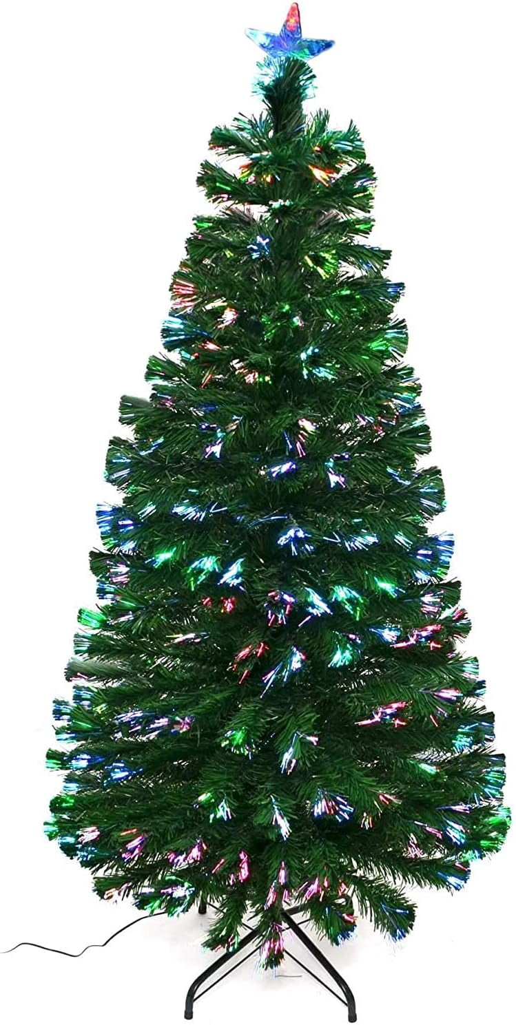 LED Fiber Optic Christmas Tree Prelighted with Color Changing LED ...