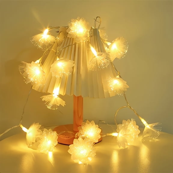 LED Fiber Optic Flower Decorative Light String - Colorful & Warm Light for Home Decor, Weddings, Easter, Mother's Day, and Holidays
