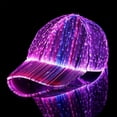 thumbnail image 1 of LED Fiber Optic Light Up Baseball Cap with 7 Color Changing Modes, USB Rechargeable Flashing Hat for Party, Rave, Concert, Festival, Night Events, Glowing Novelty Headwear for Adults, 1 of 9